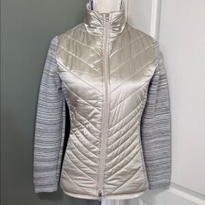 Chervò Pro Therm Jacket Beige Quilted Golf Hybrid Full Zip Size S